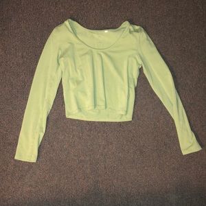 Loose-Neck Green Long-Sleeve